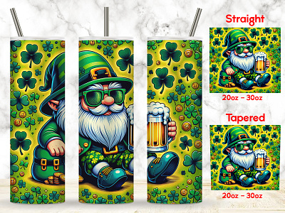 St Patrick's Gnome Tumbler Design gnome tumbler design