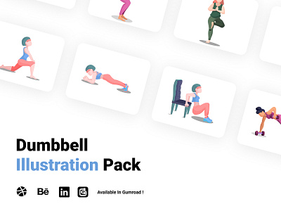 Dumbbell Illustration Pack branding character character design design dribbble graphic design illustration illustrator