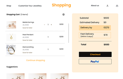 Shopping Cart UI shopping cart ui