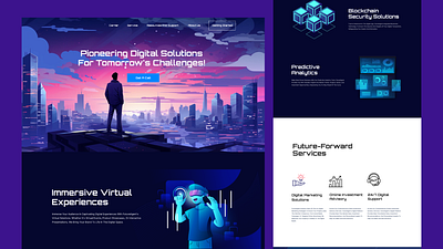 Agency Landing page - With Live agency business website design futuristic illustration landing page ui user interface ux website