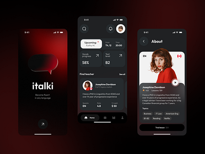 italki | Redesign mobile app app cards graphic design home page ios learning mobile onboarding redesign ui