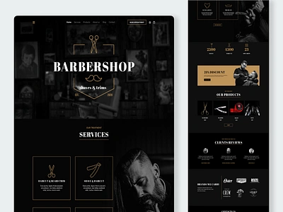 Barbershop Website animation app barber barber shop barbershop branding degital branding design graphic design landing page logo modern website design motion graphics ui ui design ui kit ux ux design website website design