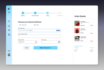 #DailyUI 002 checkout creditcard dailyui design desktop macos paymentpage ui