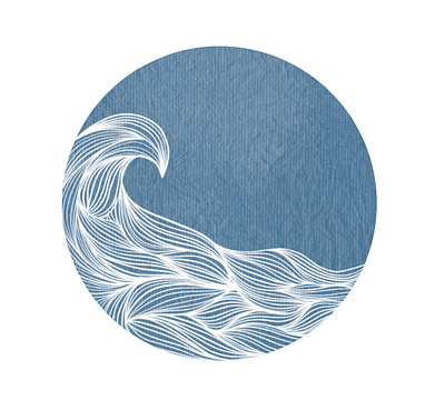Little wave art blue design draw illustration longboard ocean riding sea shortboard slide surf suring wave waves