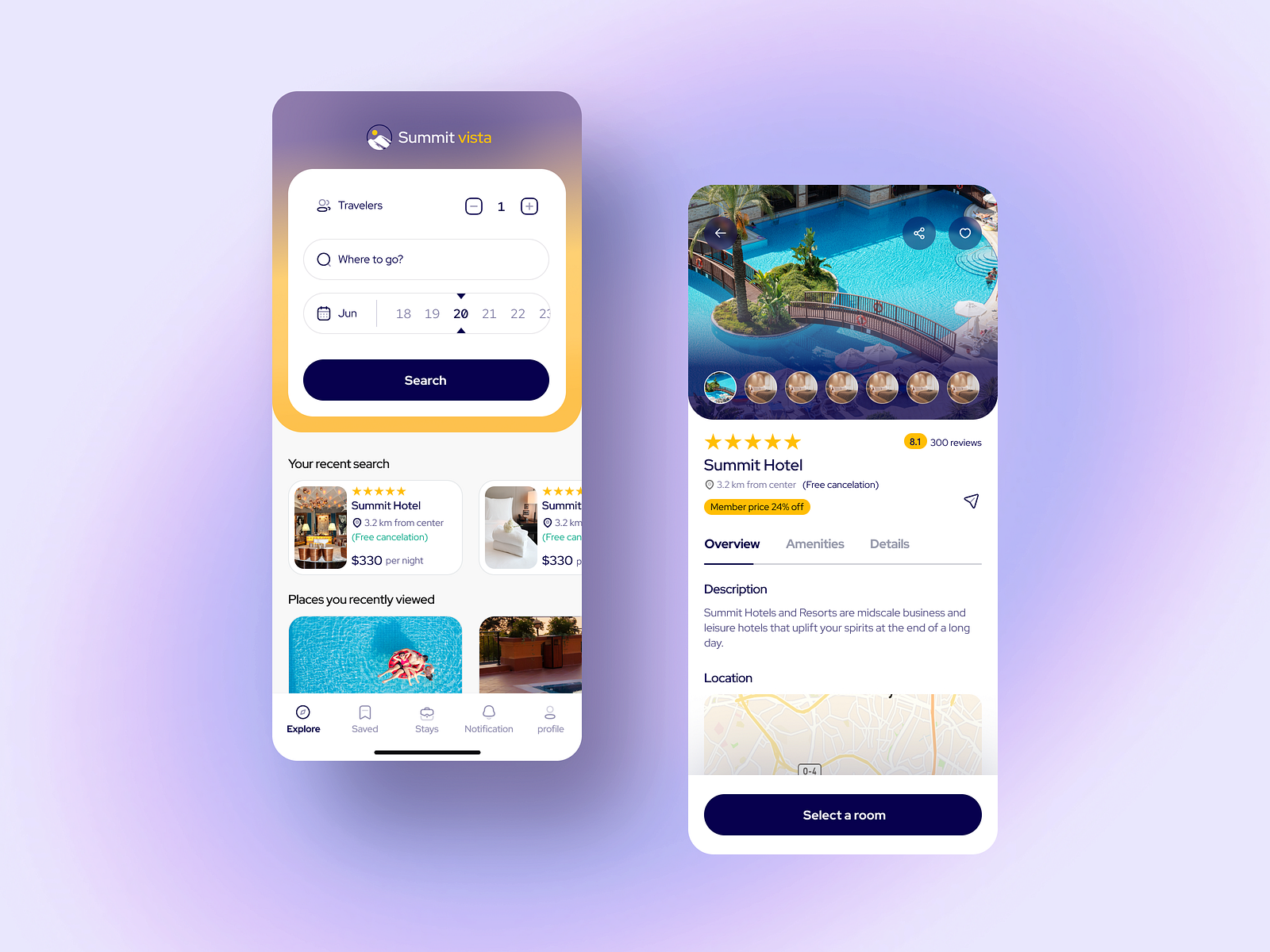 Summit Vista App by Zeinab Izadi on Dribbble