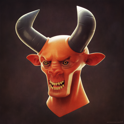 SDF 3D demon head sculpture 3d demon devil horror magicacsg portrait sdf