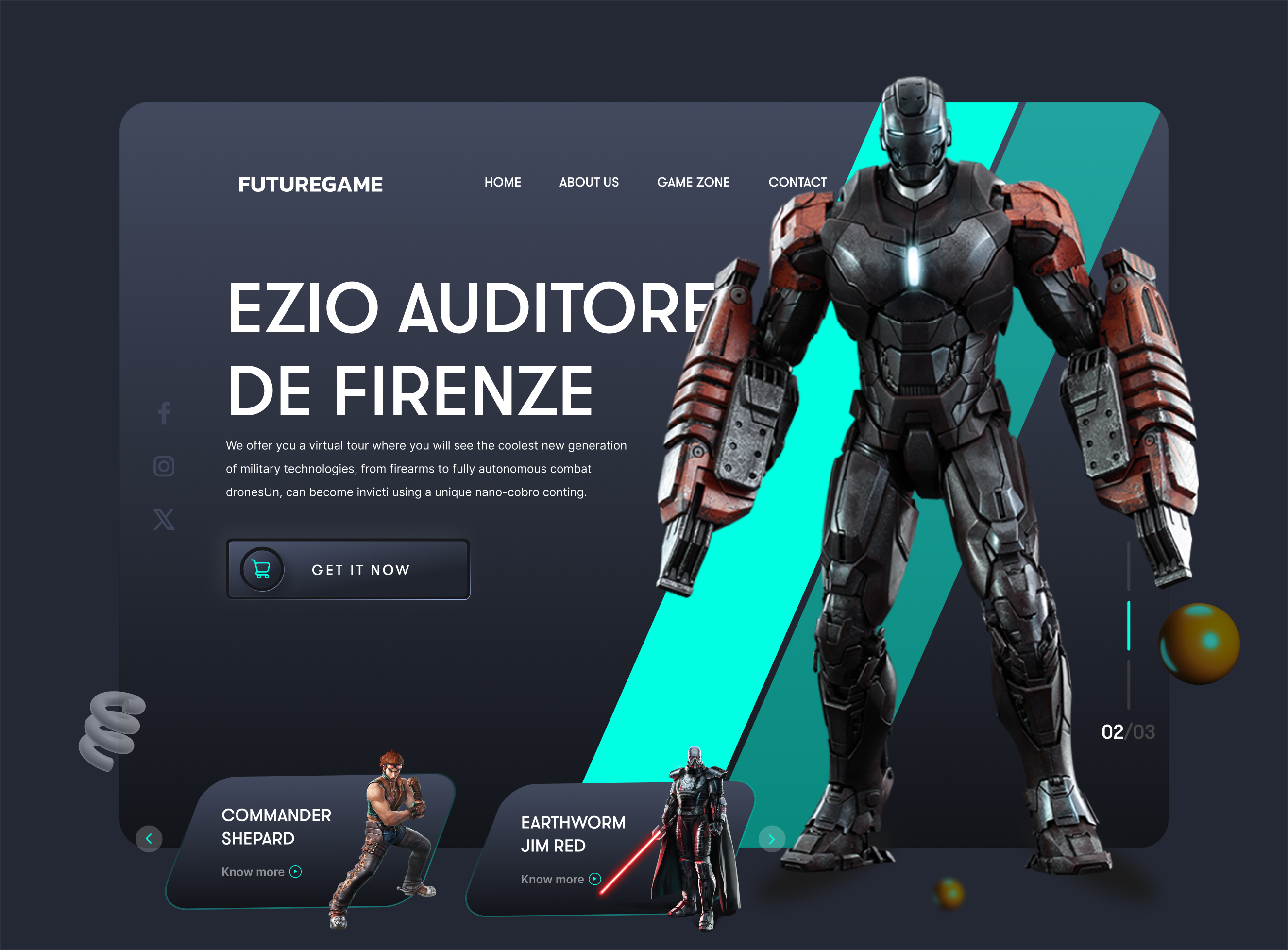 Game Landing Page Design Concept 3d app branding design entertainment game gaming gaming landing page ui user user interface ux web design webpage