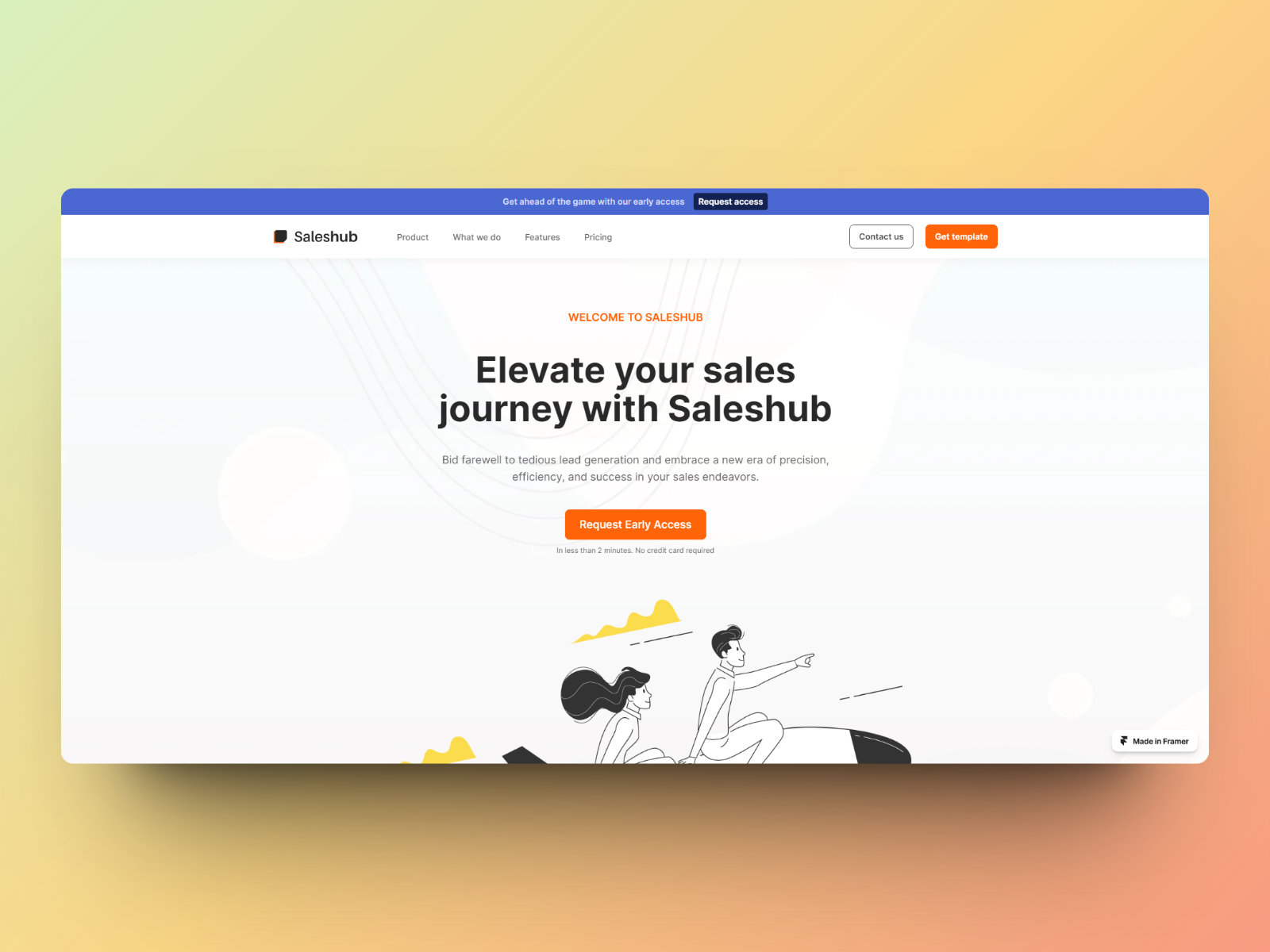 Saleshub - FREE Framer Template (Coming Soon) animation branding dailyui framer framer template free framer template free template landing page logo single page design single page website startup startup landing page startup template startup website ui user interface