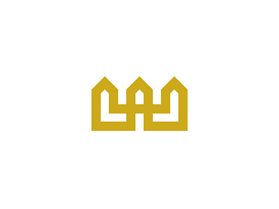 Crown & W + A Logo branding concierge crown gold illustrator lettermark logo logo design mark monogram wa