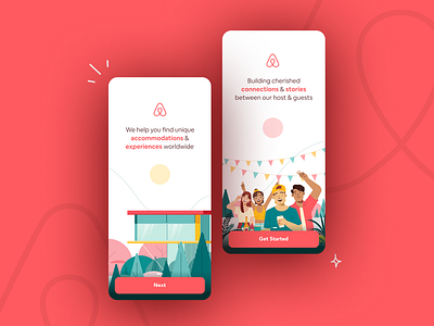 Airbnb Onboarding airbnb animation branding dailyui graphic design illustration interactiondesign motion graphics motiondesign onboarding ui