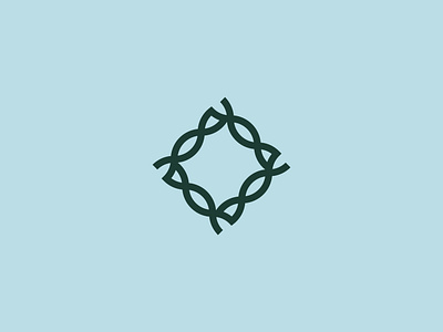 Connected DNA Chains Logo branding dna geometry lab laboratory logo design monoline research rhombus study