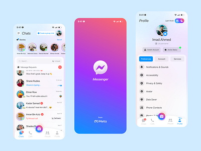 Messenger Mobile App Redesign app design branding chat ui messenger app mobile app redesign typography ui uiux ux website