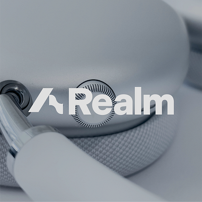 Realm Headphone brand brand design brand development brand identity brand strategy branding design graphic design logo logo design mark tech ui vector visual visual design