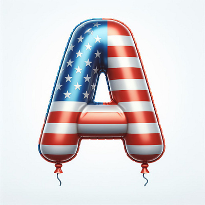 American Flag Alphabet 3d ai aiartist alphabet animation bing branding community design graphic design illustration logo merch by amazon midjourney motion graphics typography ui ux vector