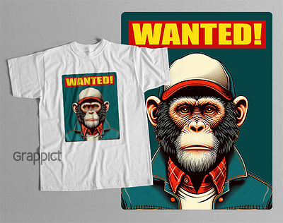 Wanted Monket T-shirt Design clothing design graphic design simple design t shirt artwork