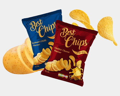 Chips Packaging Design brading brand identity chips design illustrator packaging packaging design