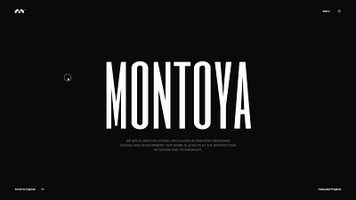Montoya Portfolio Website animation clapat minimal motion graphics portfolio showcase typography ui webdesign website
