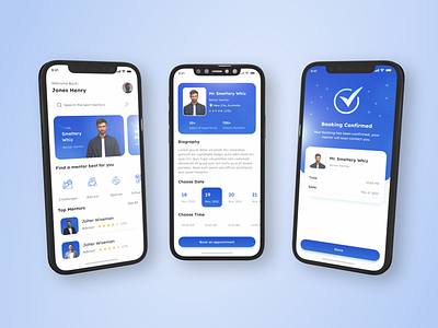 Mentor Appointment Booking App design latest design mobile app design mockup redesign ui uiux user interface design wireframing