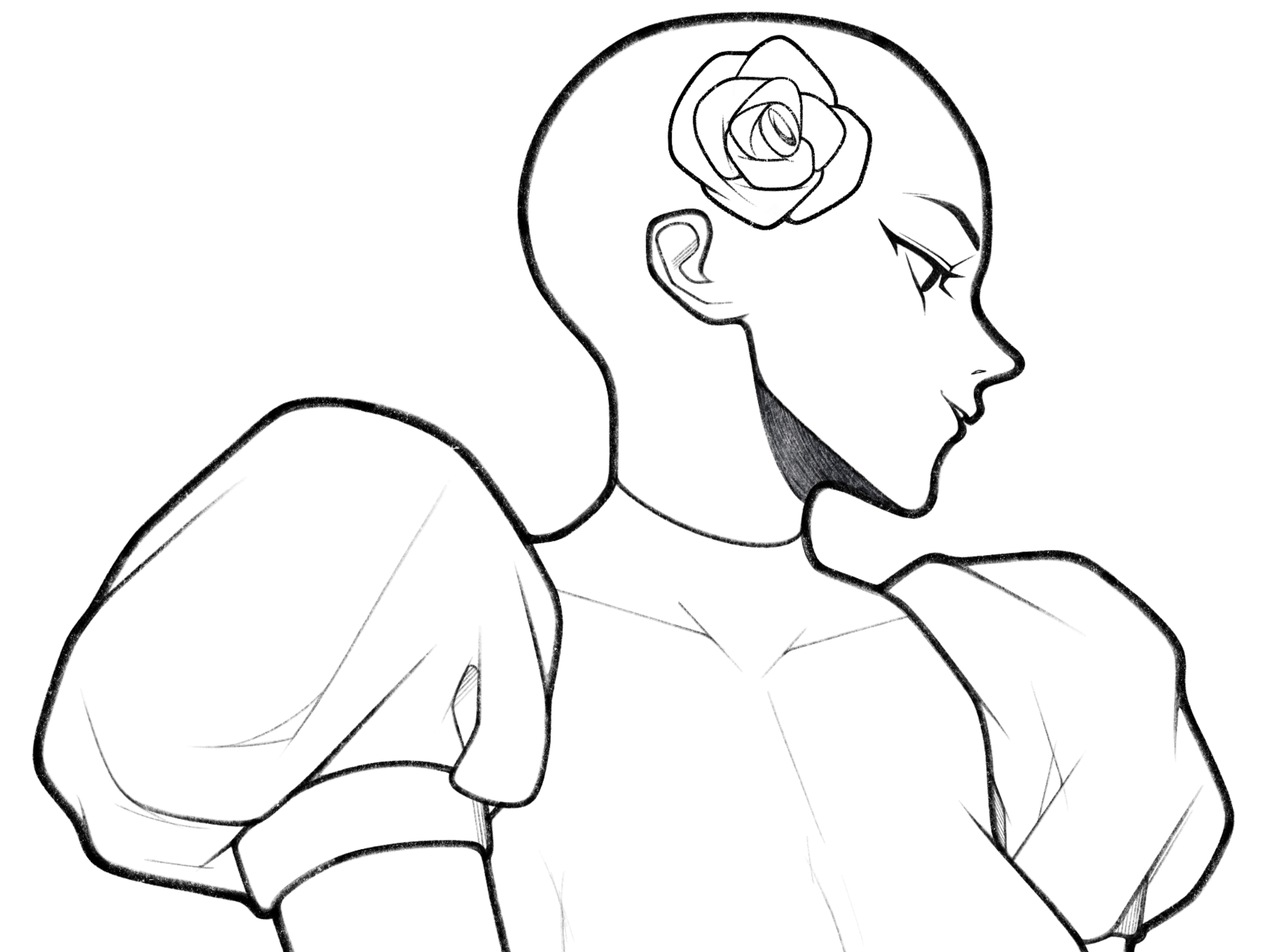 girl / details black and white body cartoon character character design comic details drawing girl illustration line minimal monochrome pencil procreate simple sketch