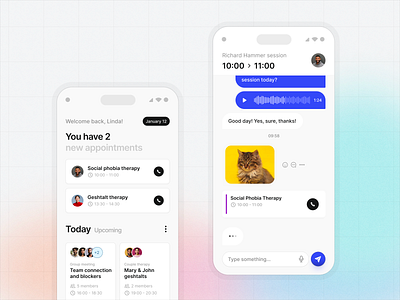 Time management app for therapists app branding calendar chat management mobile psychology therapy ui ux