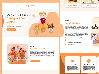 Website Design For Cat Dog Caring (Vector Base) figma ui ux ui ux vector base web web design web ui design website website designing