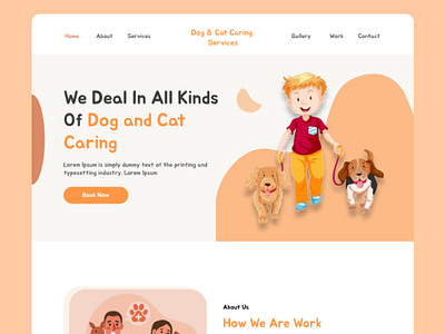 Website Design For Cat Dog Caring (Vector Base) figma ui ux ui ux vector base web web design web ui design website website designing