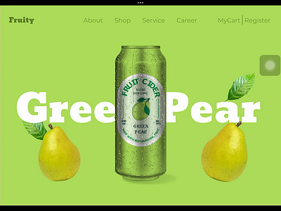 Fruity Web UI UX Design 3d animation branding cherry design drink fresh fruit graphic design motion graphics pear ui ux water website