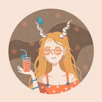 illustration: 4 seasons capricorn girl 2d art artwork character design design drawing girl graphic design illustration vector