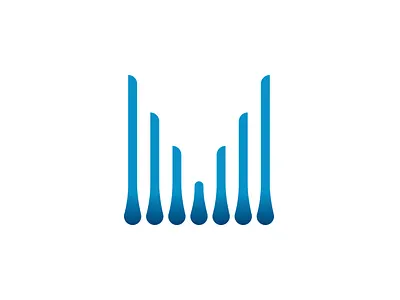 Letter M Logo With Water Drops branding design graphic design letter m letters logo logos m logo modern logo monogram simple typography vector water drop