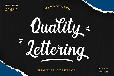 Quality Lettering | Regular Typeface branding creative design font handwritten lettering logo font script font typeface typography