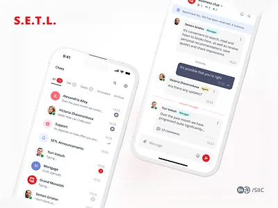 S.E.T.L - Corporate messenger android app b2b b2c chat corporate ios app message messenger mobile app realty web website design