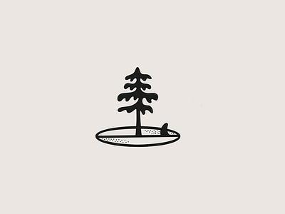 WIP branding design doodle forest graphic design illustration logo nature outdoors simple surf surfboard tree wild wooden surfboard