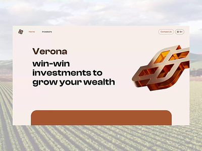 Verona UI Animation 3d element 3d logo animation dubai investment investment website minimal design motion graphics real image ui animation ui designer uiux video web design website