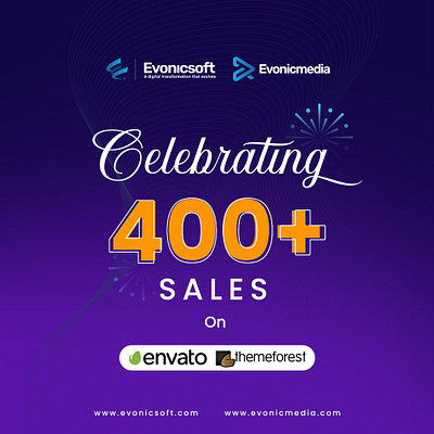 Celebrating 400+ sales on Envato - Themeforest
