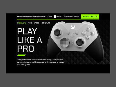 Xbox Controller Landing Page landing web design