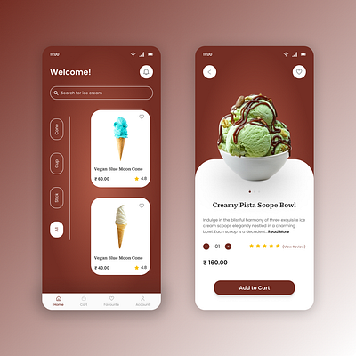 Ice Cream Mobile App dailyui mobileapp ui uidesign uiux ux uxdesign