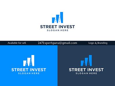 Chart investment logo design template with street logo animation branding graphic design logo motion graphics vector logo design