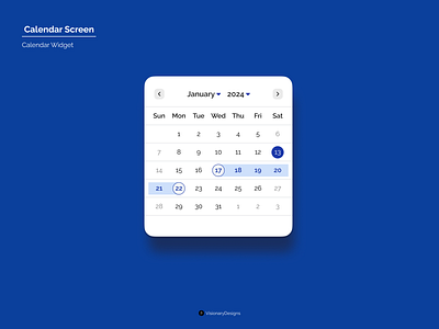 Calendar Widget app calendar design figma ui