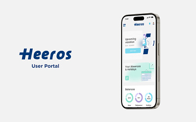 User portal. Heeros abcence app mobile ui user ux vacation