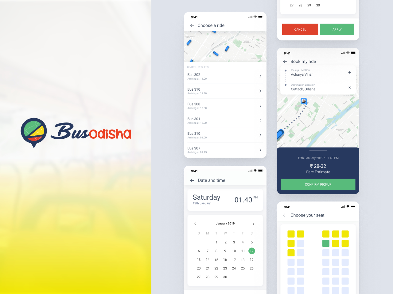 Mobile App: Bus Booking mobile app ui ux