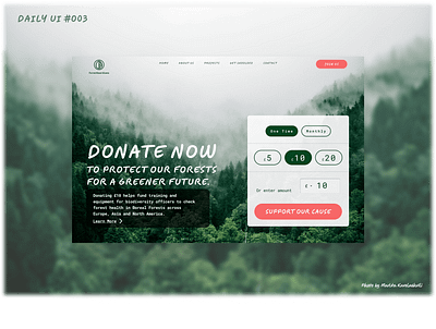 Daily UI #003 - Landing Page charity dailyui dailyui003 design forest landingpage ngo ui ux website