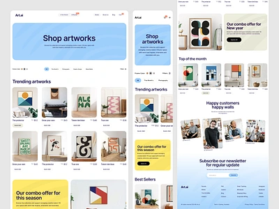 Artwork E-commerce Website Design art artwork design e commerce ecommerce ecommerce landing page ecommerce website homepage landing page marketplace online store product shopping ui user experience user interface web web design webdesign website