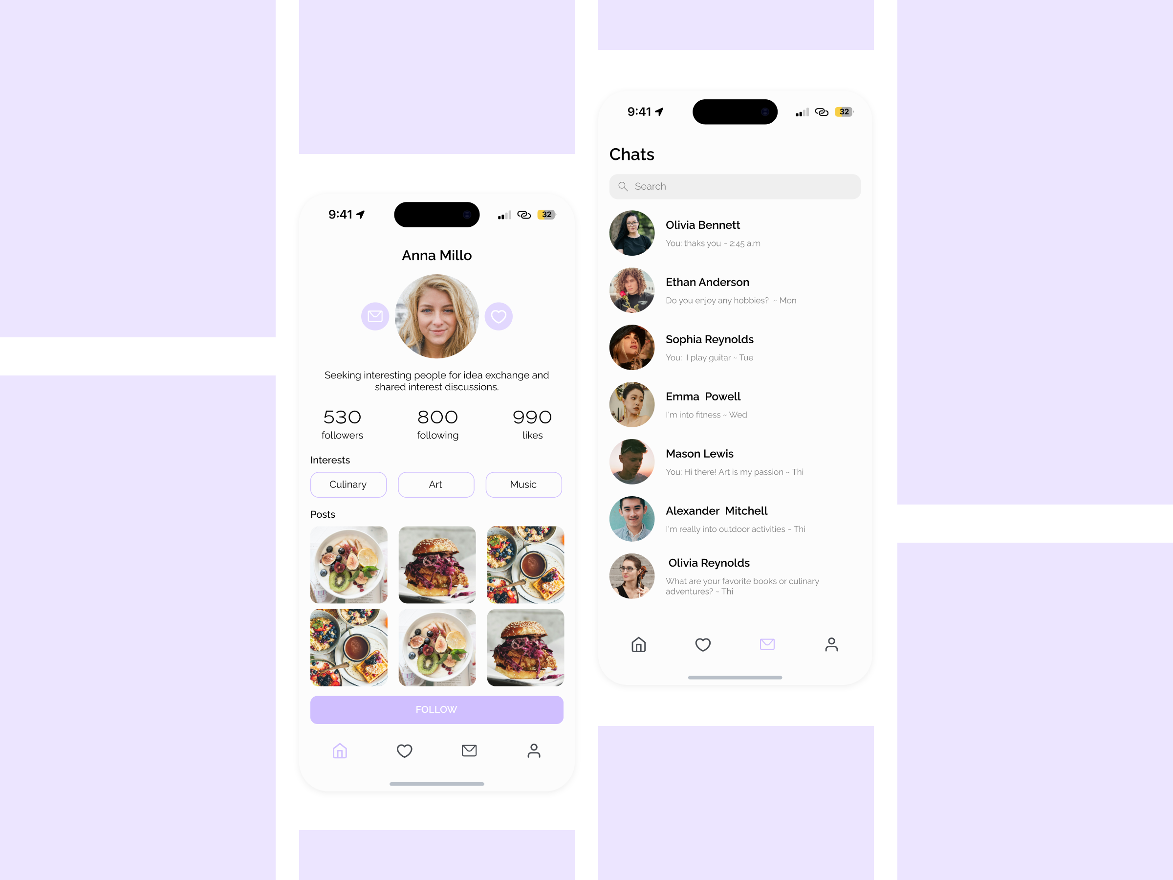 User profile dailyui ui