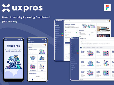 E-Learning App UI Kit dashboard dashboard ui kit design system e learning app ui kit ed tech education platform ui ui kit user experience design user interface ux