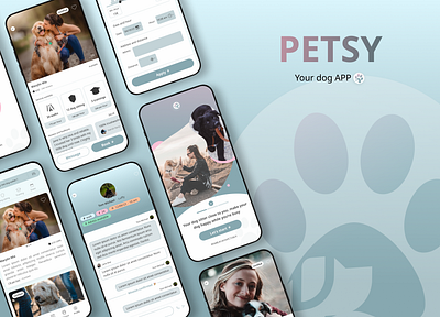 Dog walking app graphic design ui ux