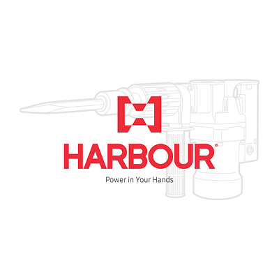 HARBOUR Logo branding graphic design harbour logo power tools tools ابزار ابزارآلات لوگو هاربر