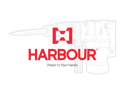 HARBOUR Logo branding graphic design harbour logo power tools tools ابزار ابزارآلات لوگو هاربر