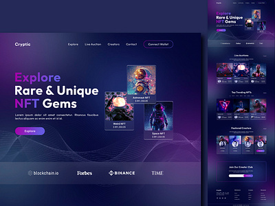 NFT Landing Page Design | Web UI Design adobe xd branding designer figma graphic design landing page design nft landing page nft website one pager design photoshop ui ui design uiux user experience design user interface design ux design web design webdesign website website design