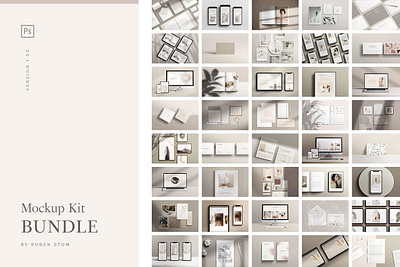 Mockup Kit Bundle apple application backgrounds device grey help macbook max minimal mockup one line outline overlay pencil premade scenes help silver social textures shadows web