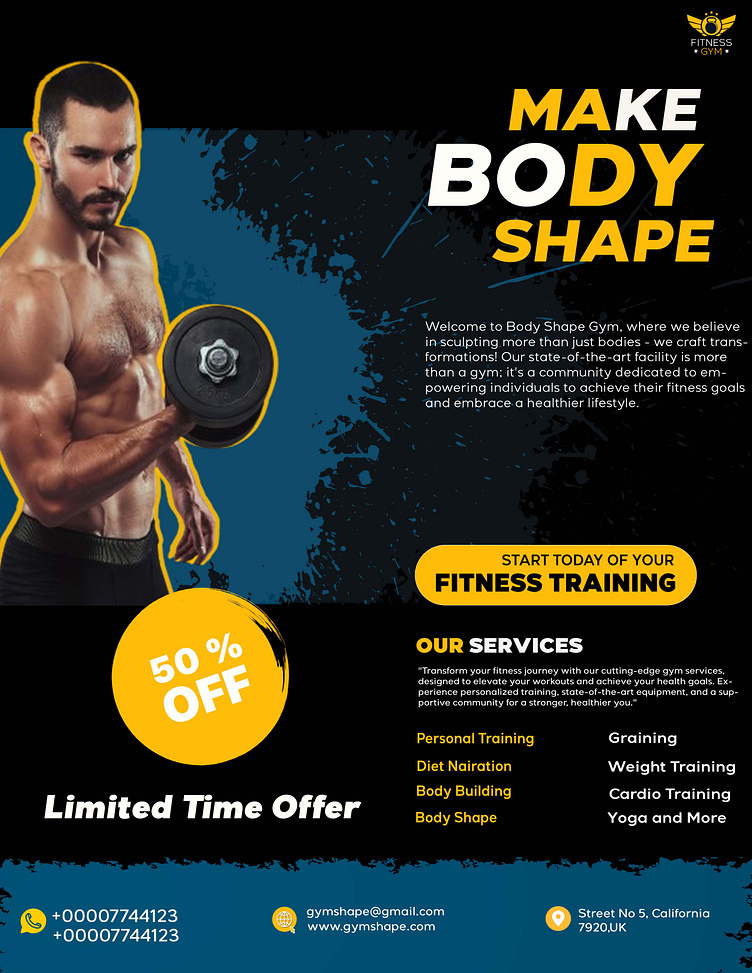 GYM FLYER DESIGN by Tanweer Ahmed on Dribbble